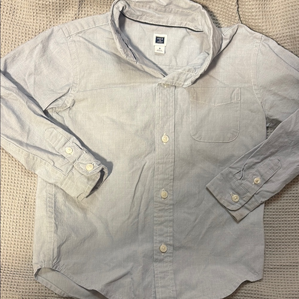 Janie and Jack Gray Classic Button Down Shirt